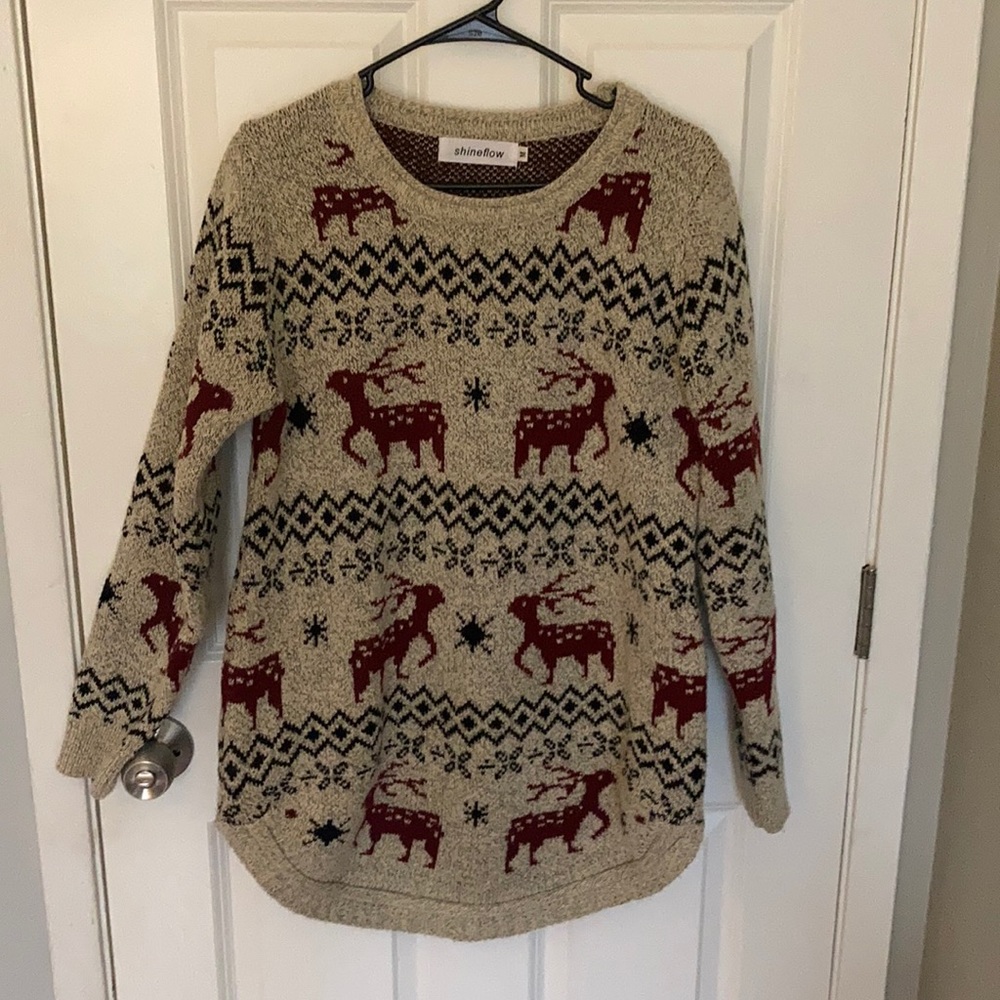 Festive reindeer fair isle sweater